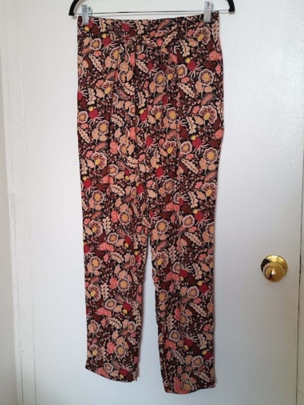 Scotch & Soda "Elke" Jacquard Trouser, Floral, High-Waisted, Front Tie